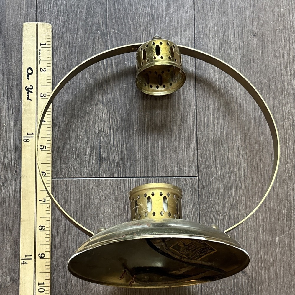 Vintage Brass Tone Moe Light Ceiling Fixture Union Made USA Flush Mount 9.5 in - Picture 8 of 9